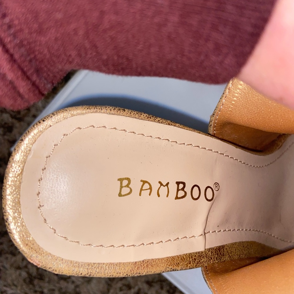 Gold bamboo- kenedy peep toe heels